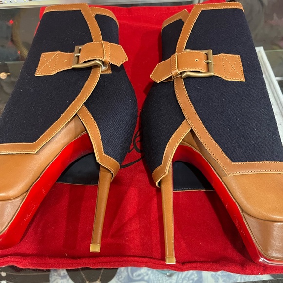 Christian Louboutin Black and Tan Ankle Boots - Picture 3 of 6